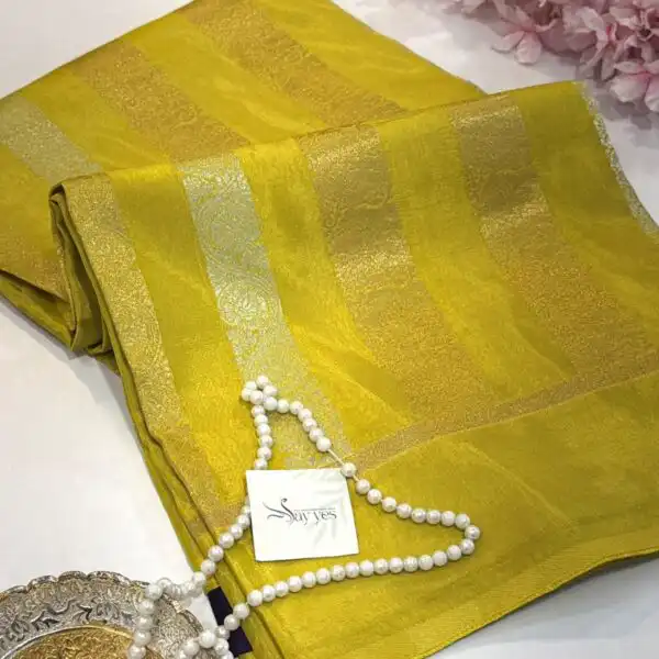 Shivanya (Mushru Kattan silk) - Lime yellow