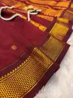 Maheshwari (Silk cotton) - Royal Maroon - Image 4