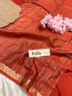 Chinmayi (Mysore crepe silk) - Rust Orange - Image 5