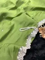 Anvika ( Chanderi cotton) - Parrot green - Image 2