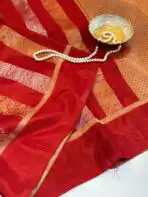 Shivanya (Mushru Kattan silk) - Vermilion Red - Image 4