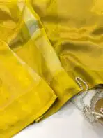 Shivanya (Mushru Kattan silk) - Lime yellow - Image 3