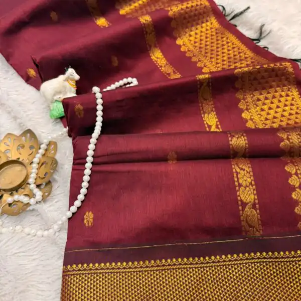Maheshwari (Silk cotton) - Royal Maroon