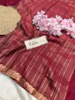 Chinmayi (Mysore crepe silk) - Burgundy - Image 5
