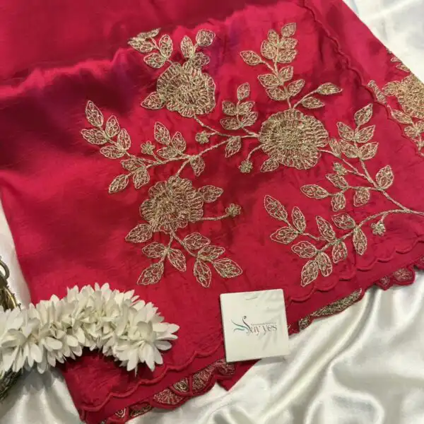 Neelambari (Pure Raw silk) - Raspberry Pink