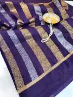 Shivanya (Mushru Kattan silk) -  Royal Purple - Image 4