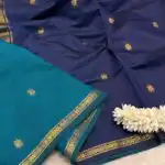 Maheshwari (Silk cotton) - Teal & Navy
