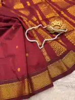 Maheshwari (Silk cotton) - Royal Maroon - Image 3