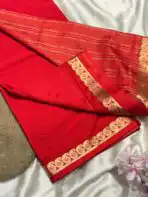 Chinmayi (Mysore crepe silk) - Vermilion Red - Image 2