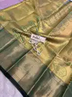 Thozhi (Kanchi Semi silk) - Lavender & Green - Image 4