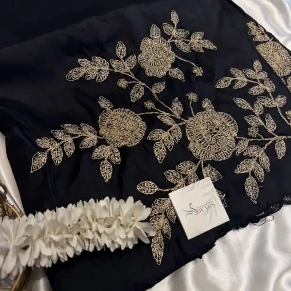 Neelambari (Pure Raw silk) - Black