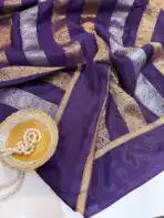 Shivanya (Mushru Kattan silk) -  Royal Purple - Image 2