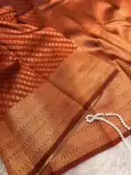 Kanchana (Soft semi silk) - Rust Orange - Image 3