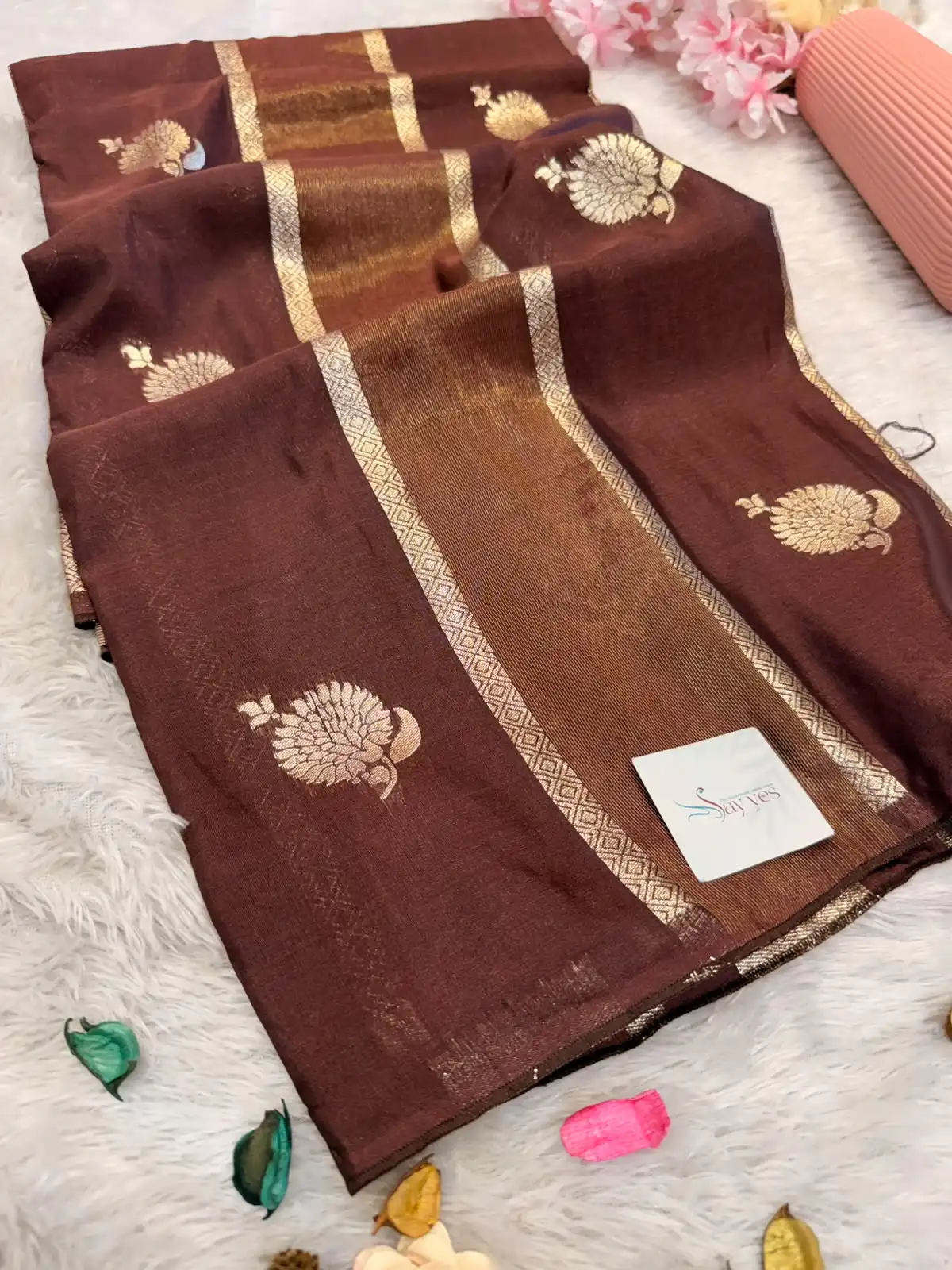 c4b70fba-e684-48d3-8d4b-fd303cddb64d Yamini (Viscose silk) - Brown - Image 1