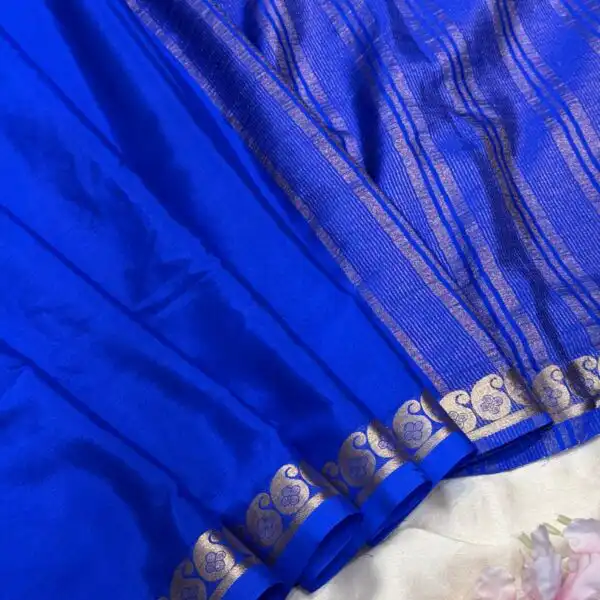 Chinmayi (Mysore crepe silk) - Royal blue