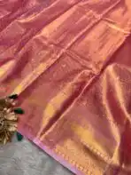 Thozhi (Kanchi Semi silk) - Gold & Pink - Image 3