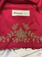 Neelambari (Pure Raw silk) - Raspberry Pink - Image 5