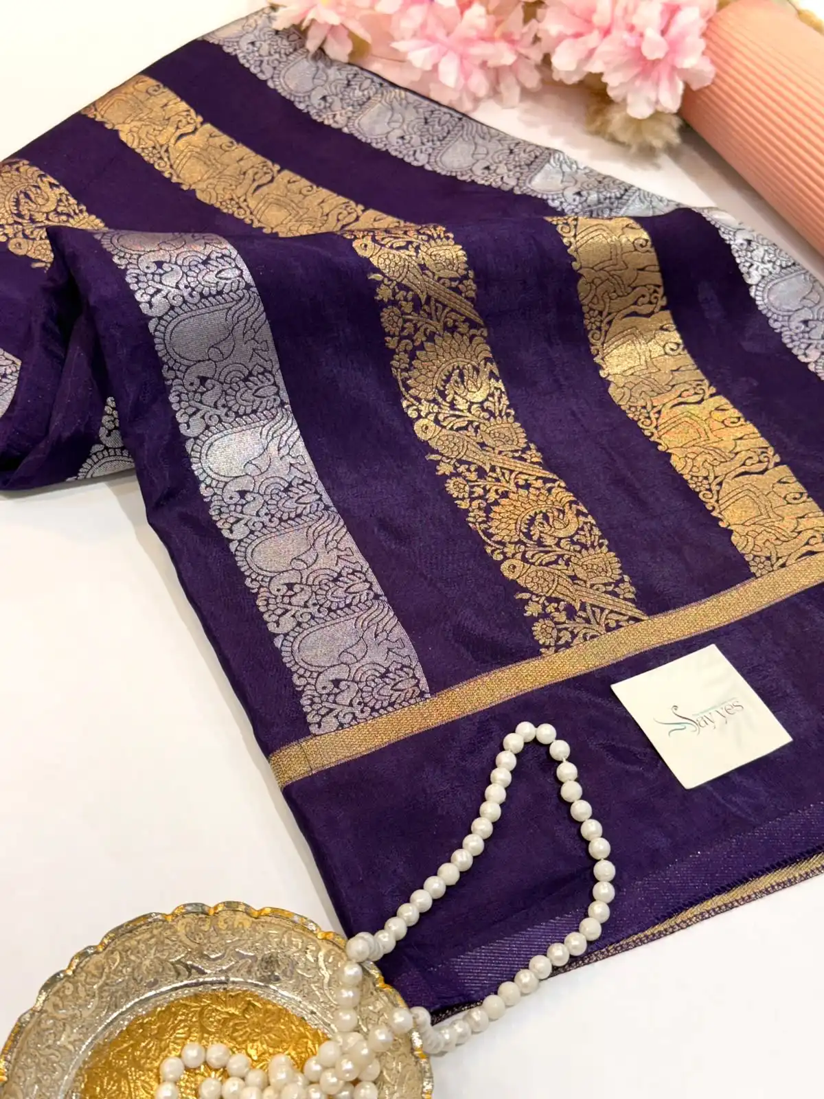 d8842fef-ce7d-4f05-b251-476a9091e365 Shivanya (Mushru Kattan silk) - Royal Purple - Image 1