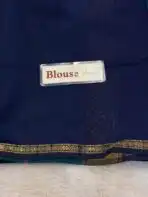 Maheshwari (Silk cotton) - Teal & Navy - Image 4