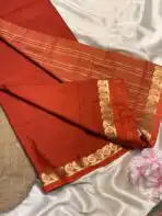 Chinmayi (Mysore crepe silk) - Rust Orange - Image 2