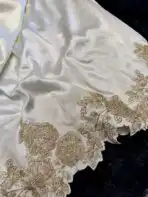 Neelambari (Pure Raw silk) - Ivory - Image 2