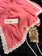 Anvika ( Chanderi cotton) - Coral - Image 4