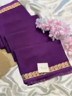 Chinmayi (Mysore crepe silk) - Violet - Image 2