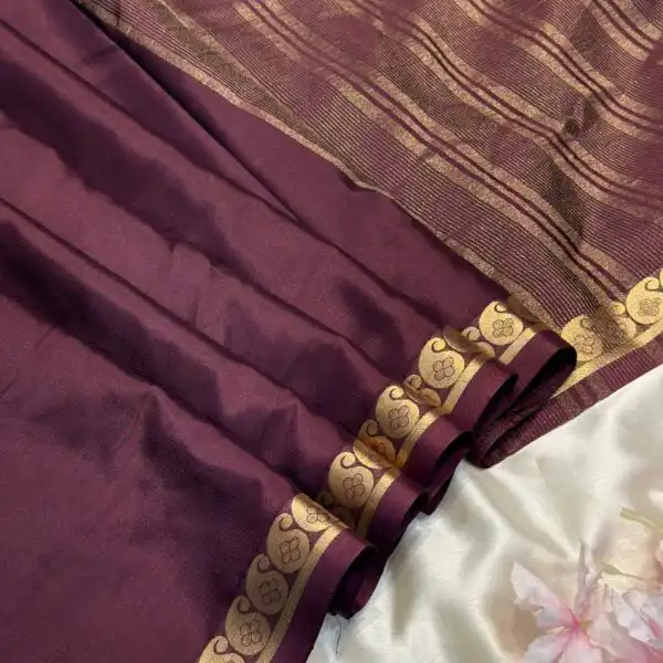 Chinmayi (Mysore crepe silk) - Dark maroon