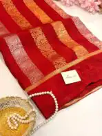Shivanya (Mushru Kattan silk) - Vermilion Red - Image 2