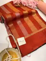 Shivanya (Mushru Kattan silk) - Rust Orange