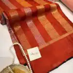Shivanya (Mushru Kattan silk) - Rust Orange