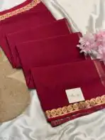 Chinmayi (Mysore crepe silk) - Burgundy - Image 3