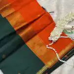 Maheshwari (Silk cotton) - Green & Orange