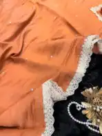 Anvika ( Chanderi cotton) - Tangerine - Image 2