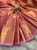 Thozhi (Kanchi Semi silk) - Gold & Pink - Image 2