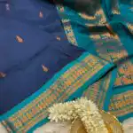 Maheshwari (Silk cotton) - Navy & Teal