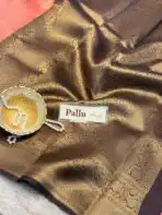 Varnika (Brocade Semi silk) - Hot Peach - Image 3