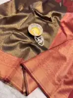Varnika (Brocade Semi silk) - Brown - Image 3