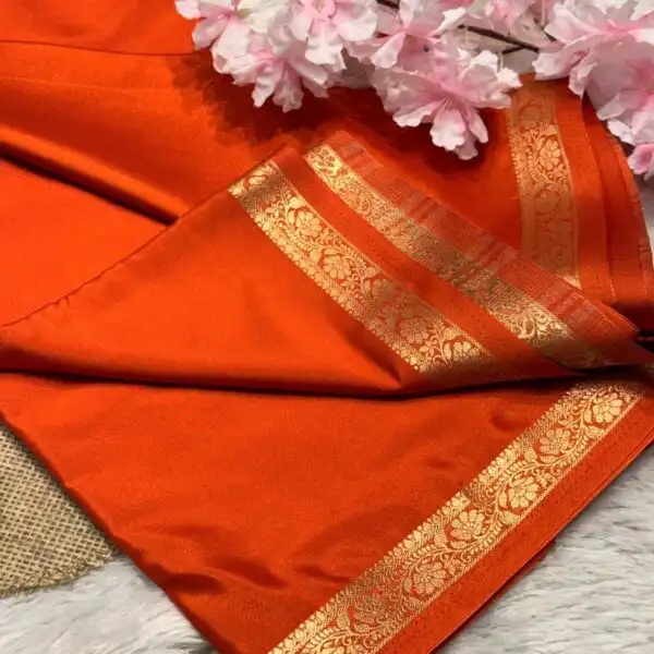 Chinmayi (Mysore crepe silk) -  Orange