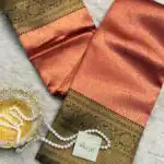 Varnika (Brocade Semi silk) - Hot Peach