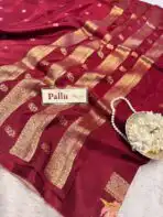 Gulnaar (Viscose Mushru) - Ruby maroon - Image 6