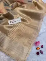 Kushi (Banarasi tissue silk) - Soft gold - Image 4