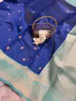 Kanmani (Semi Kanchi  silk) - Royal blue - Image 4