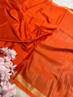 Chinmayi (Mysore crepe silk) -  Orange - Image 2