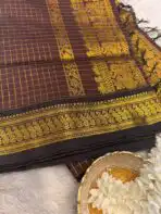 Maheshwari (Silk cotton) - Coffee brown - Image 2