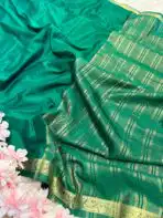 Chinmayi (Mysore crepe silk) -  Bottle green - Image 2