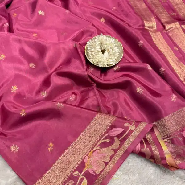 Gulnaar (Viscose Mushru) - Mauve pink