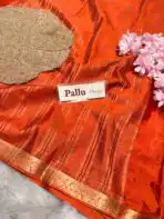 Chinmayi (Mysore crepe silk) -  Orange - Image 4