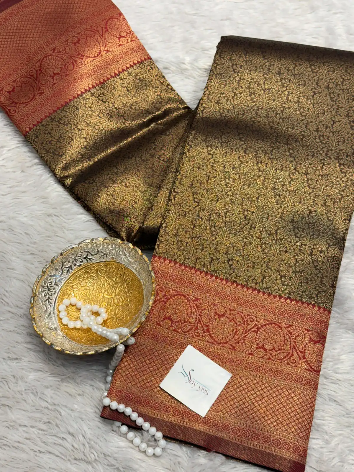 274eb8f2-0f98-473e-8b41-4f17a0952d3e Varnika (Brocade Semi silk) - Brown - Image 1