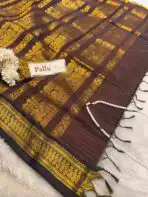 Maheshwari (Silk cotton) - Coffee brown - Image 6